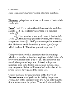 Here is another characterization of prime numbers. Theorem p is