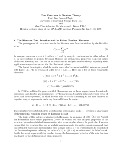 Zeta Functions in Number Theory Prof. Don Bernard Zagier
