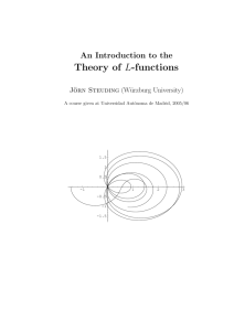 Theory of L-functions - Institut für Mathematik