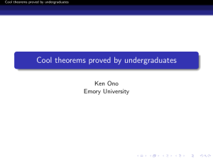 Cool theorems proved by undergraduates