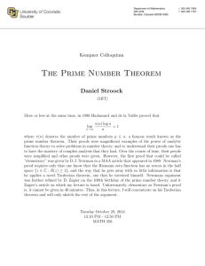 The Prime Number Theorem - Department of Mathematics