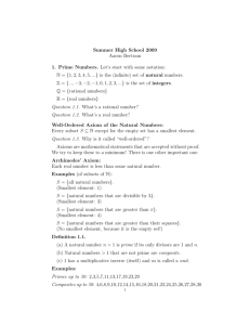 Summer High School 2009 Aaron Bertram 1. Prime Numbers. Let`s