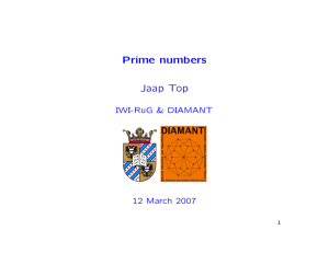 Prime numbers Jaap Top