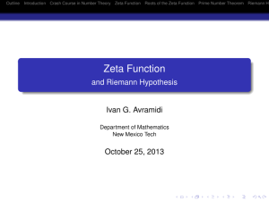 Zeta Function - and Riemann Hypothesis