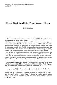 Recent Work in Additive Prime Number Theory