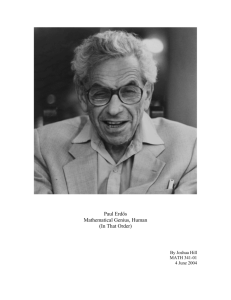 Paul Erdős Mathematical Genius, Human (In That Order)