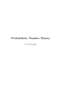 Probabilistic Number Theory