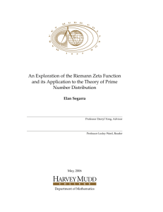 An Exploration of the Riemann Zeta Function and its Application to