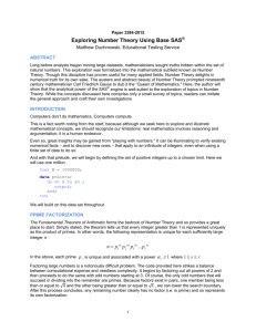 Exploring Number Theory Using Base SAS