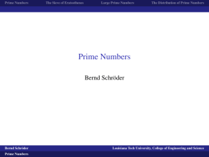Prime Numbers - Louisiana Tech University