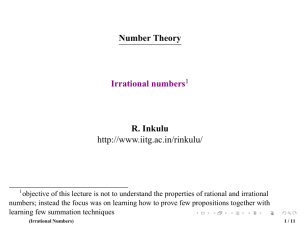 Irrational numbers