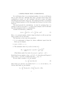 A SIMPLE PROOF THAT π IS IRRATIONAL