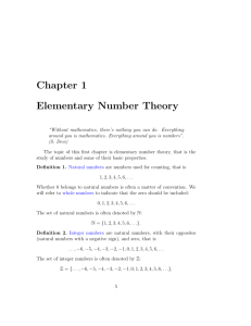 Elementary Number Theory - School of Physical and Mathematical