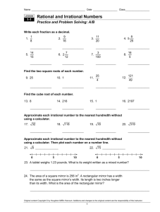 Rational and Irrational Numbers