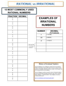 EXAMPLES OF IRRATIONAL NUMBERS