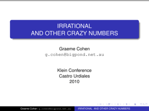 irrational and other crazy numbers