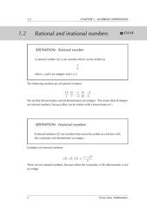 1.2 Rational and irrational numbers