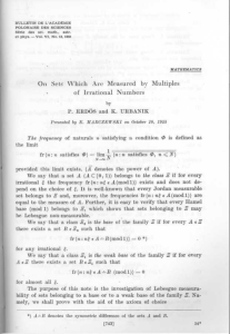 On Sets Which Are Measured bar Multiples of Irrational Numbers