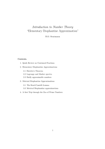 Introduction to Number Theory “Elementary Diophantine