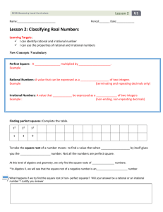 Lesson 2: Classifying Real Numbers