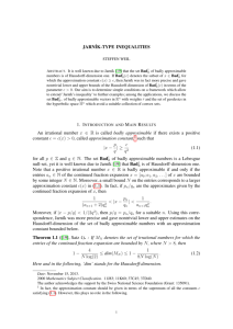 JARNÍK-TYPE INEQUALITIES An irrational number x ∈ R is called