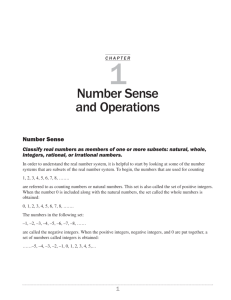 1 Number Sense and Operations
