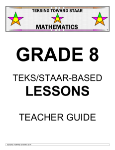 teacher guide - TEKSing toward STAAR