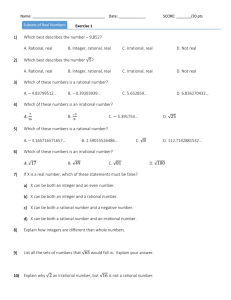 Subsets of Real Numbers Exercise 1