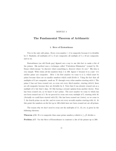 Module 3. The Fundamental Theorem of Arithmetic