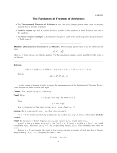 Fundamental theorem of arithemetic