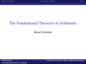 The Fundamental Theorem of Arithmetic