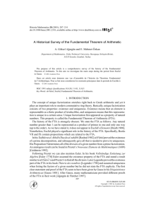 A Historical Survey of the Fundamental Theorem of Arithmetic