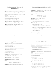 The Fundamental Theorem of Arithmetic, II Characterizing the GCD