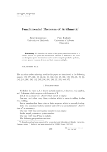 Fundamental Theorem of Arithmetic