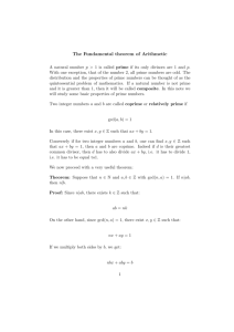 The Fundamental theorem of Arithmetic