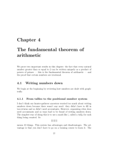 Chapter 4 The fundamental theorem of arithmetic