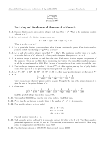 Divisors Factoring and fundamental theorem of