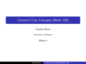 Carmen`s Core Concepts (Math 135) - CEMC
