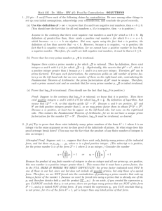 Math 235 - Dr. Miller - HW #5: Proof by Contradiction
