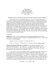 Arithmetic Functions - Texas A&M University