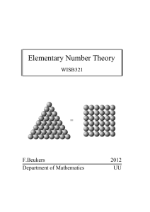 Elementary Number Theory