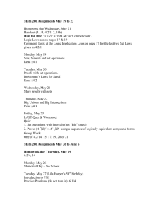 Math 260 Assignments Spring 2014