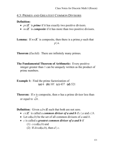 Class Notes for Discrete Math I (Rosen)