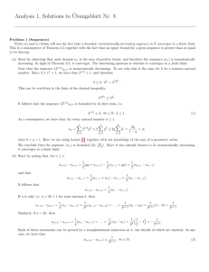 Analysis 1, Solutions to¨Ubungsblatt Nr. 8
