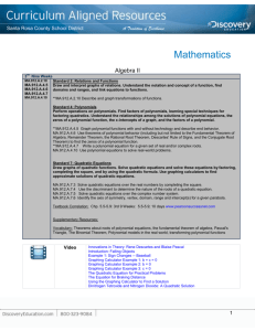 Algebra II Pacing Guide  - Santa Rosa County School District