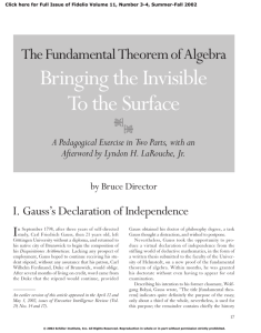 The Fundamental Theorem of Algebra: Bringing