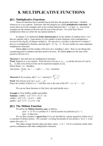 CHAP08 Multiplicative Functions