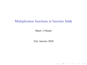 Multiplicative functions in function fields