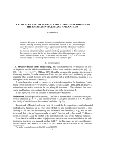 A structure theorem for multiplicative functions over the Gaussian