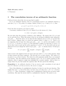 1 The convolution inverse of an arithmetic function